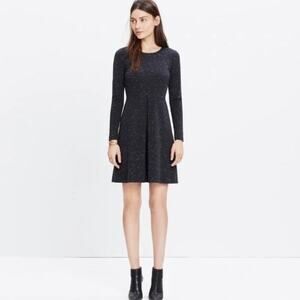 Madewell Gia Marled long sleeves Concept Dress in Navy Blue Size 6